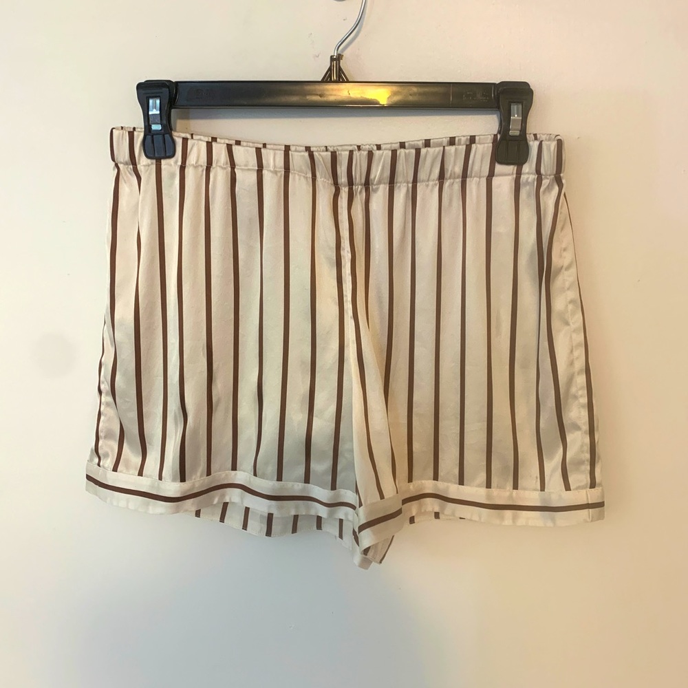 Haven Well Within Silk Striped Pajama Shorts size Small